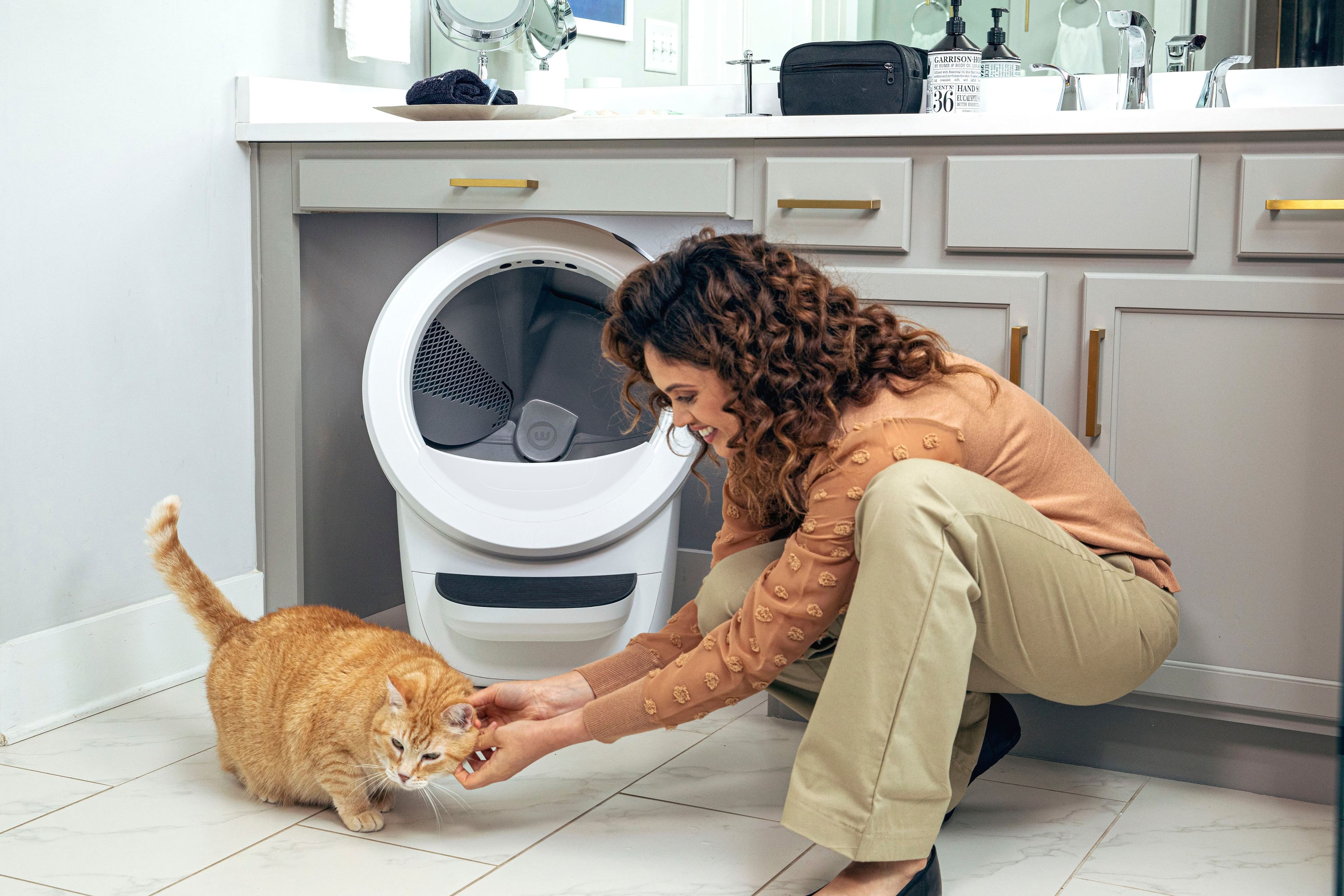 Alt View 20. Whisker - Litter-Robot 4 Smart App-Controlled Self-Cleaning Litter Box Core Accessories Bundle - White.