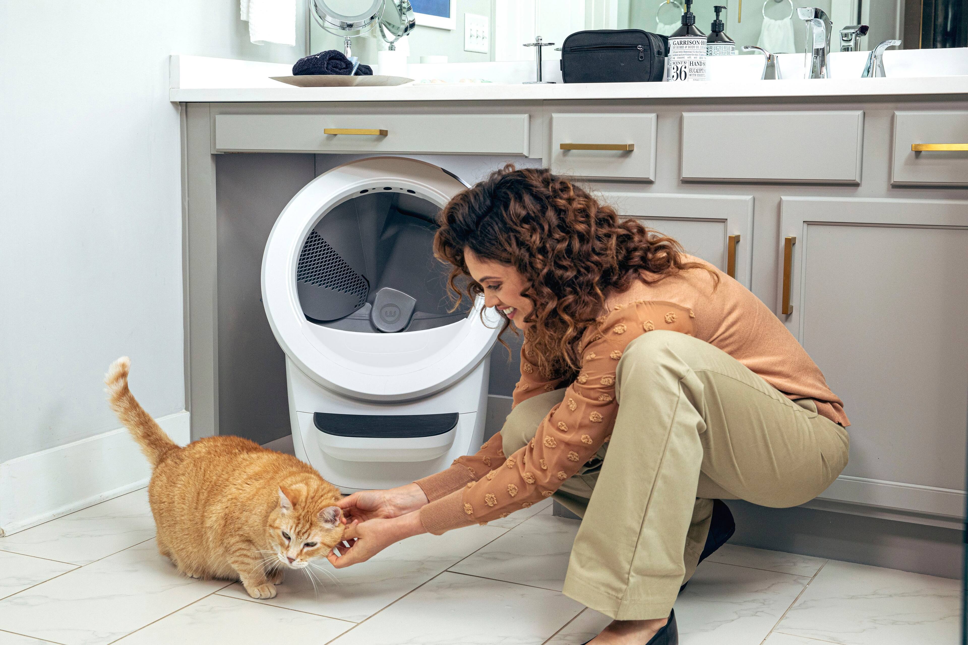 Alt View 20. Whisker - Litter-Robot 4 Smart App-Controlled Self-Cleaning Litter Box Core Accessories Bundle - White.