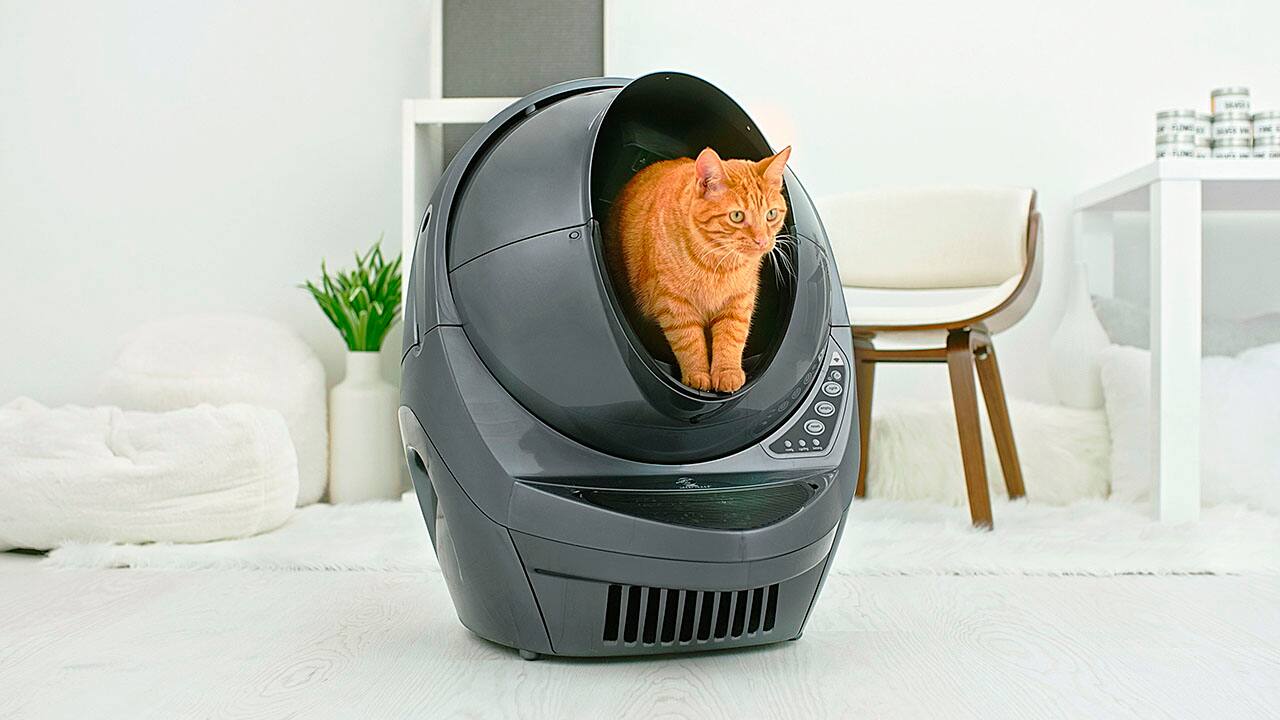 Alt View 15. Whisker - Litter-Robot 3 Connect - Smart Self-Cleaning Litter Box - Grey.