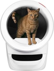 Whisker - Litter-Robot 4 Wi-Fi Covered Automatic Self-Cleaning Cat Litter Box with Step - White - Front_Zoom
