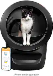 Whisker - Litter-Robot 4 Smart App-Controlled Self-Cleaning Litter Box - Black - Front_Zoom