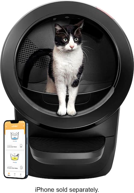 Front Zoom. Whisker - Litter-Robot 4 Smart App-Controlled Self-Cleaning Litter Box - Black.