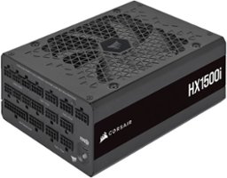 CORSAIR - HXi Series 1500W 80 Plus Platinum Fully-Modular Ultra-Low Noise ATX Power Supply - Black - Front_Zoom
