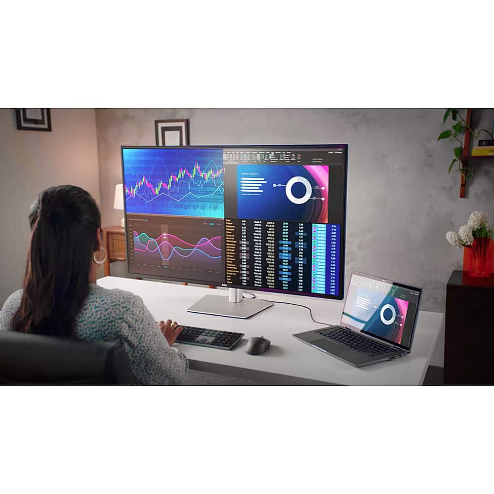 Alt View 40. Dell - UltraSharp 42.5" IPS LCD 4K UHD 75Hz Monitor (USB, HDMI) - Silver.