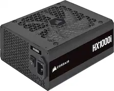 Front. CORSAIR - HXi Series 1000W 80 Plus Platinum Fully-Modular Ultra-Low Noise ATX Power Supply - Black.