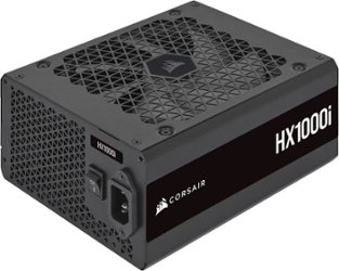 CORSAIR - HXi Series 1000W 80 Plus Platinum Fully-Modular Ultra-Low Noise ATX Power Supply - Black - Front_Zoom
