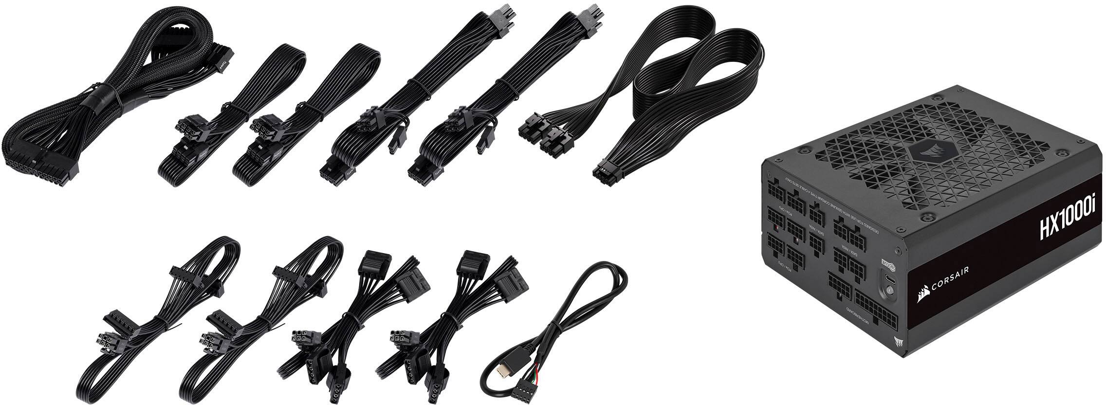 Alt View 21. CORSAIR - HXi Series 1000W 80 Plus Platinum Fully-Modular Ultra-Low Noise ATX Power Supply - Black.