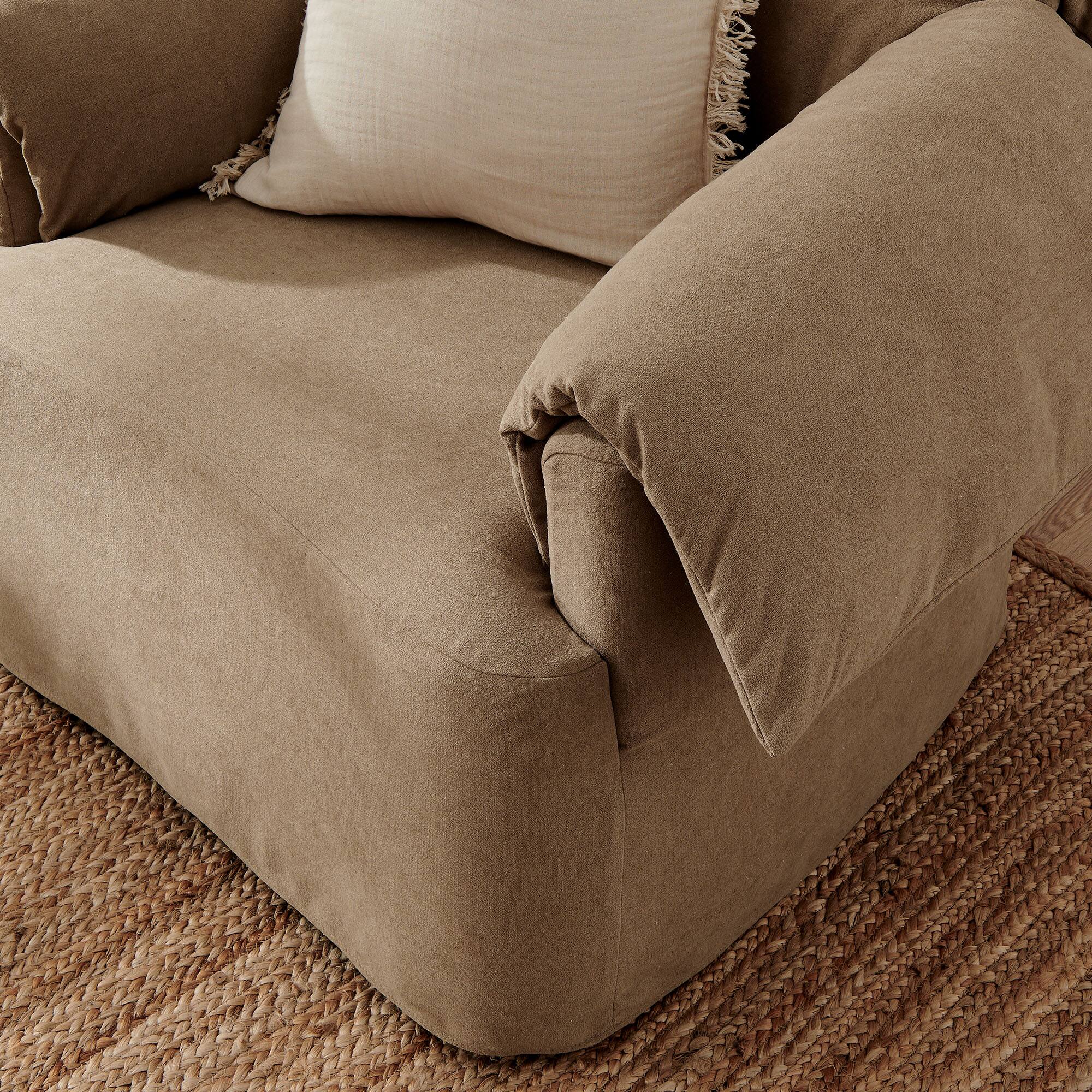 Alt View 1. Modway - Lark Slipcovered Fabric Oversized Armchair by Modway - Almond.