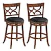 Front. Gymax - Gymax 31'' Bar Height Stools Set of 2 w/Rubber Wood Frame Upholstered Seat & Footrest - Brown.