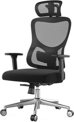 Trinkets Crazed - Ergonomic Office Chair with Adjustable Lumbar Support and Headrest, High Back Mesh Desk Chair with 3D Armrest - Black