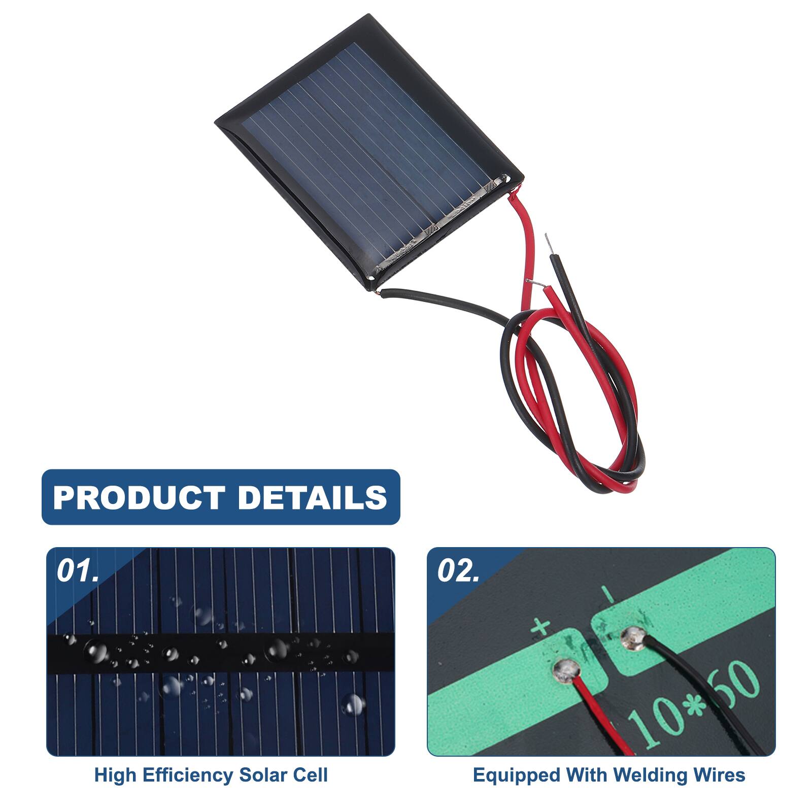 PRODUCT DETAILS
01. High Efficiency Solar Cell
02. + 10*50 50 Equipped With Welding Wires