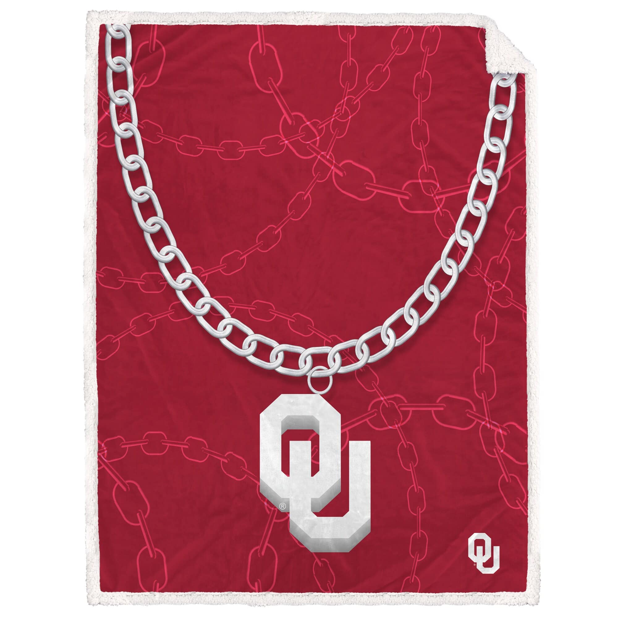 Pegasus - Oklahoma Sooners 60'' x 80'' Fan Chain Flannel Sherpa Blanket - Multicolor