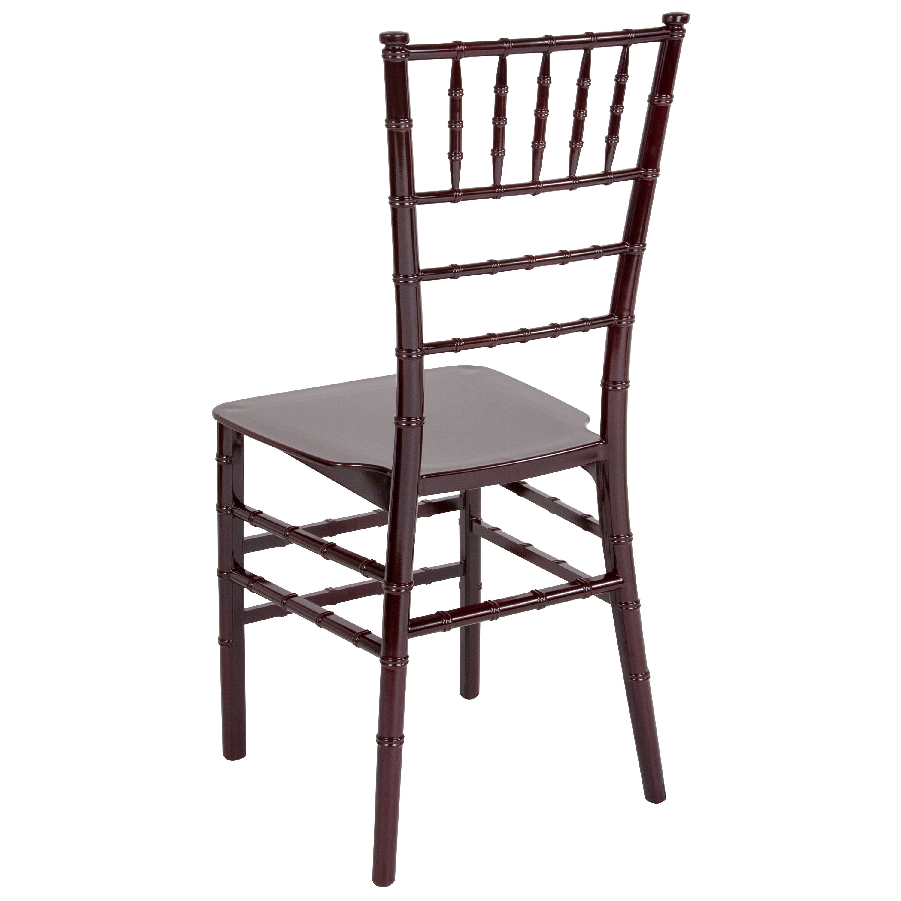 Alt View 3. Emma + Oliver - Resin Stacking Dining Chiavari Chair - Mahogany.