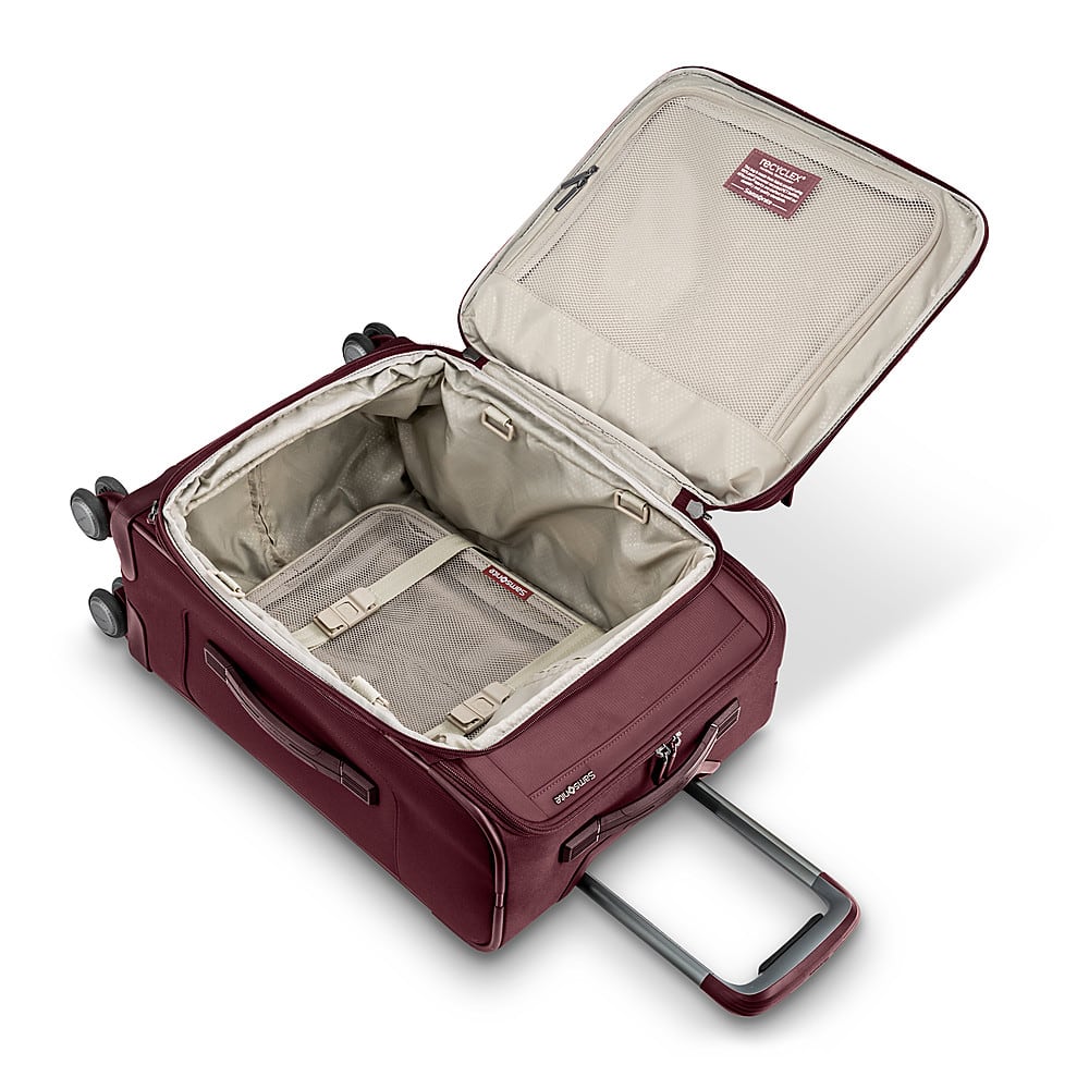 Left View: Samsonite - Lineate DLX Carry On 23" Expandable Spinner Suitcase - Merlot