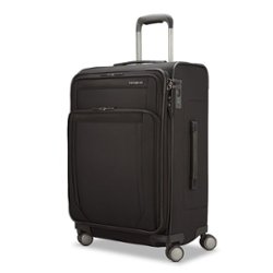 Samsonite - Lineate Dlx Medium 25" Expandable Spinner Suitcase - Black - Front_Zoom