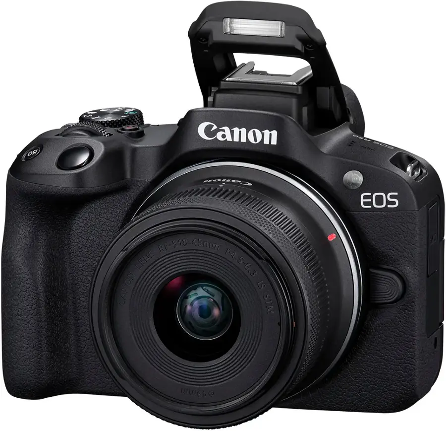 Alt View 12. Canon - EOS R50 4K Video Mirrorless Camera with RF-S 18-45mm Content Creator Kit - Black.