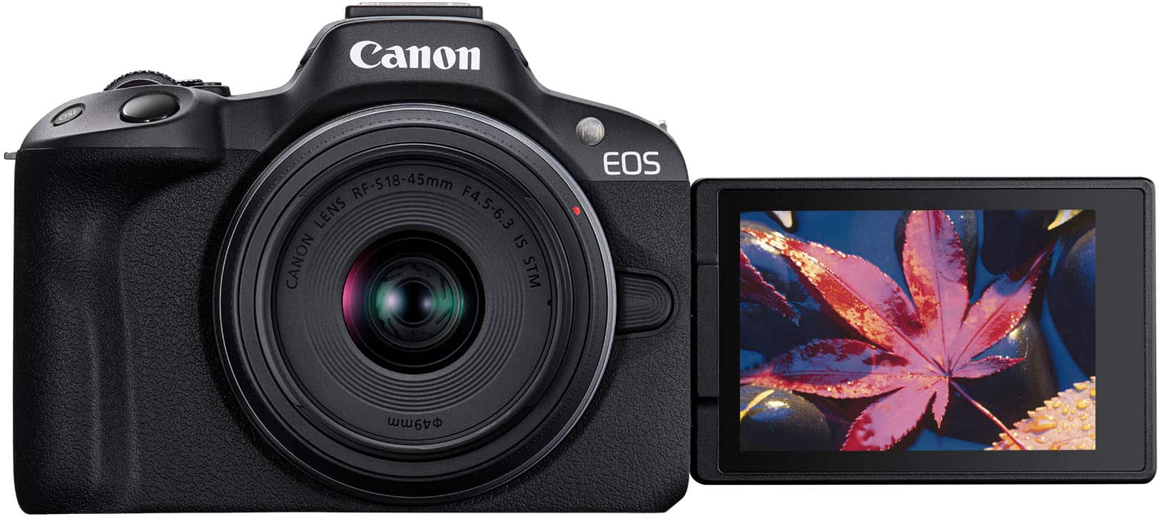 Alt View 13. Canon - EOS R50 4K Video Mirrorless Camera with RF-S 18-45mm Content Creator Kit - Black.