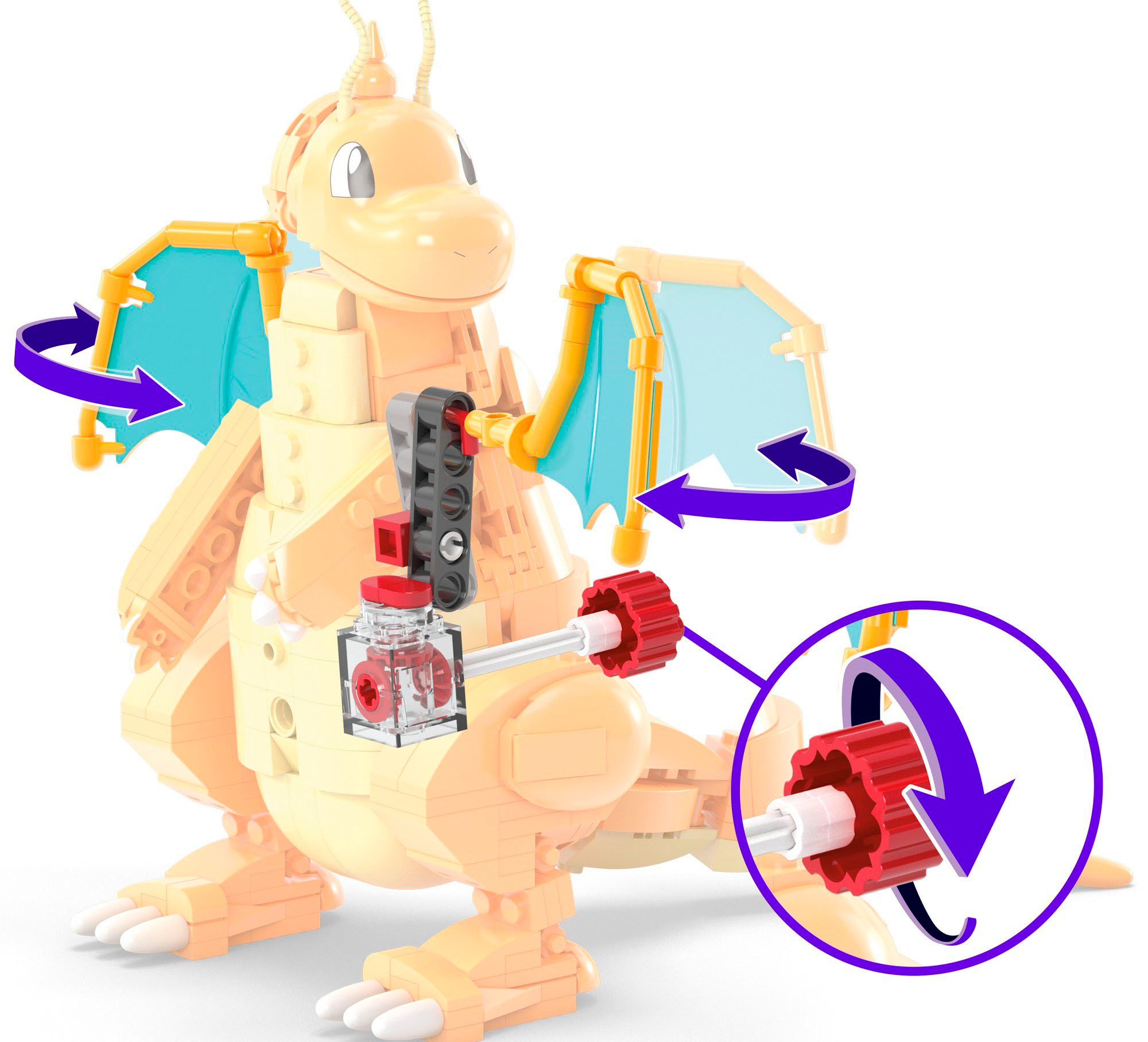 Pokemon Dragonite Mega Bloks Construx Build With Motion Set HKT25 387 pcs