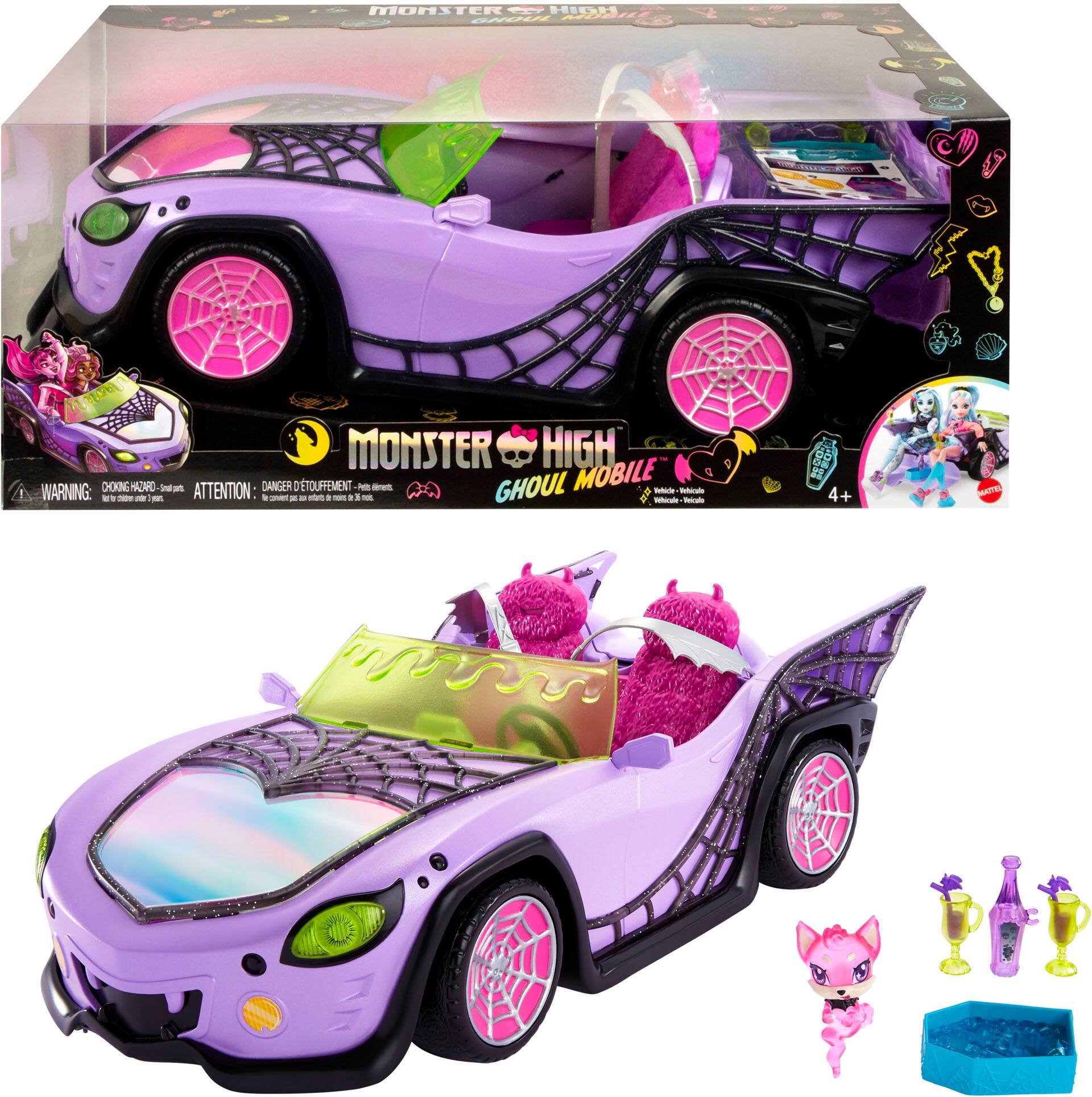 Angle. Monster High - Ghoul Mobile Convertible - Purple.