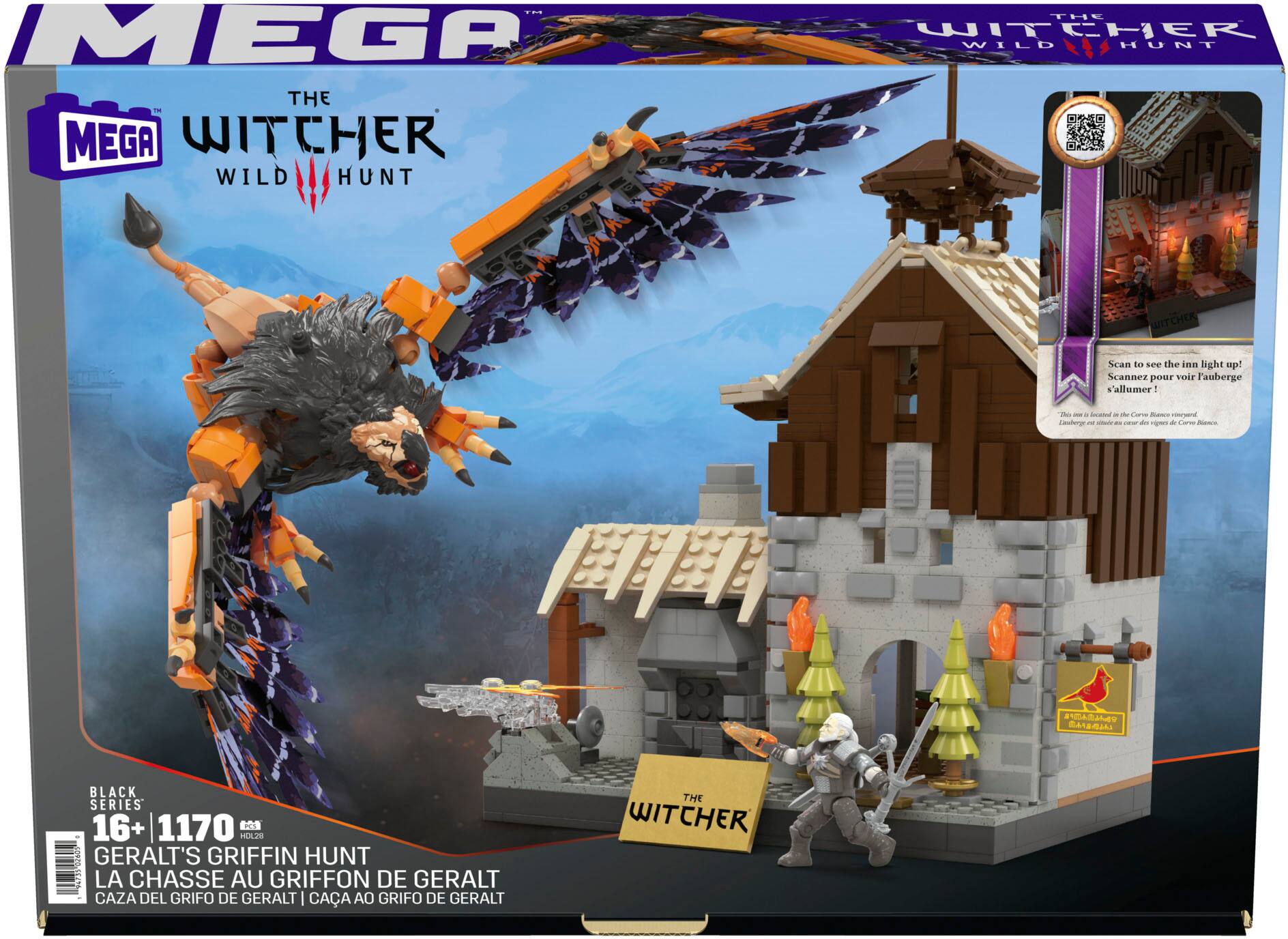 Angle. Mega Construx - The Witcher Geralt's Griffin Hunt.