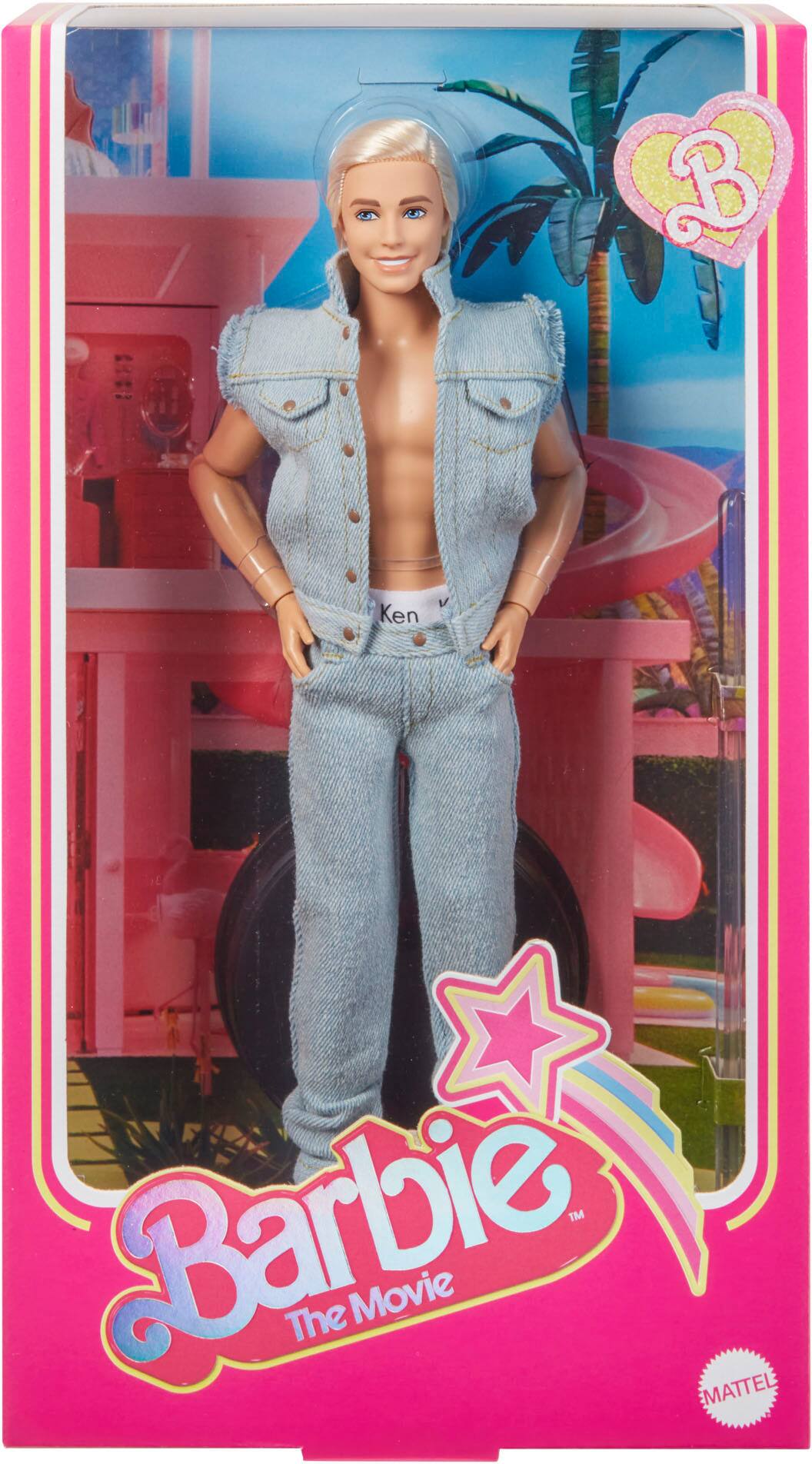 Left. Barbie - The Movie 11.5" Ken Doll in Denim Doll.