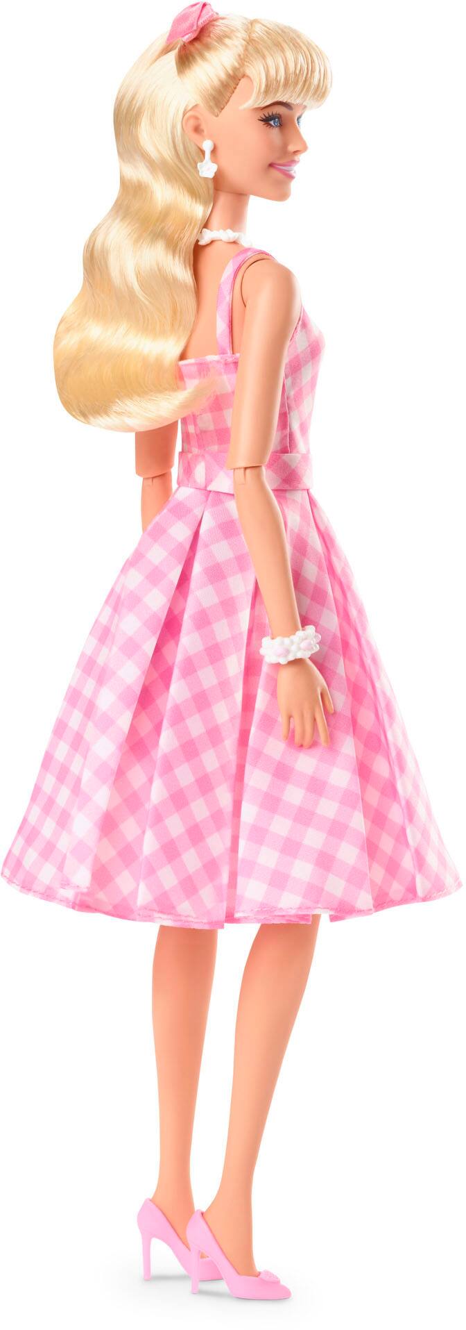 Angle. Barbie - The Movie 11.5" Doll in Gingham Dress.