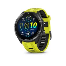 Garmin - Forerunner 965 GPS Smartwatch 47 mm Fiber-reinforced polymer - Titanium/Black - Front_Zoom