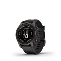 Garmin - fenix 7S Pro Sapphire Solar GPS Smartwatch 42 mm Fiber-reinforced polymer - Carbon Gray DLC Titanium - Front_Zoom