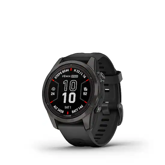 Garmin fenix 7S Pro Sapphire Solar GPS Smartwatch 42 mm Fiber reinforced polymer Carbon Gray DLC Titanium 010 02776 10 Best Buy