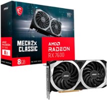 MSI - AMD Radeon RX 7600 Mech 2X CLASSIC 8G OC  8GB GDDR6  PCI Express 4.0  Graphics Card - Black - Front_Zoom