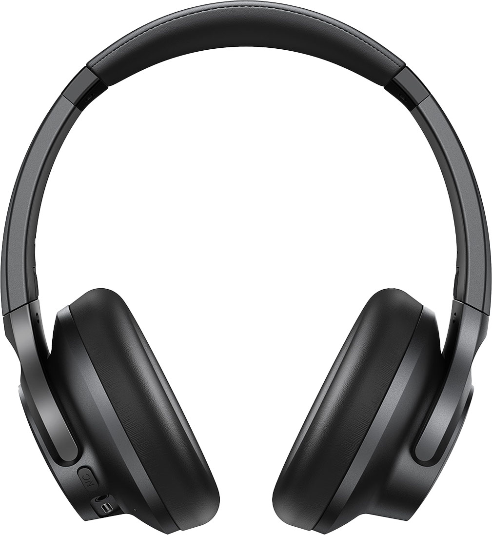 Angle View: Soundcore - by Anker Q20i True Wireless Noise Canceling Over-the-Ear Headphones - Black