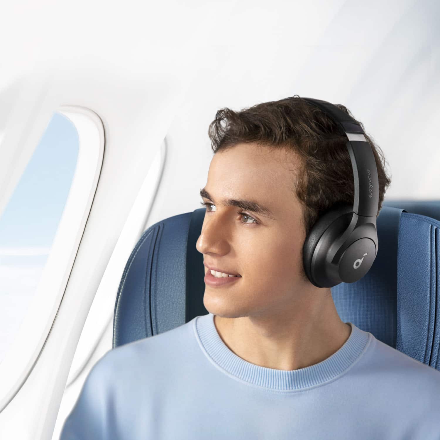 Alt View 13. Soundcore - by Anker Q20i Over-Ear Headphones with Active Noise Cancelling, Deep Bass, and 40-Hour Playtime - Black.