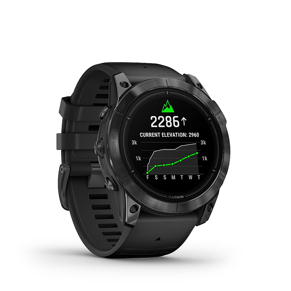 Angle. Garmin - epix Pro (Gen 2) Standard Edition 51mm Fiber-Reinforced Polymer - Slate Gray with Black Band.