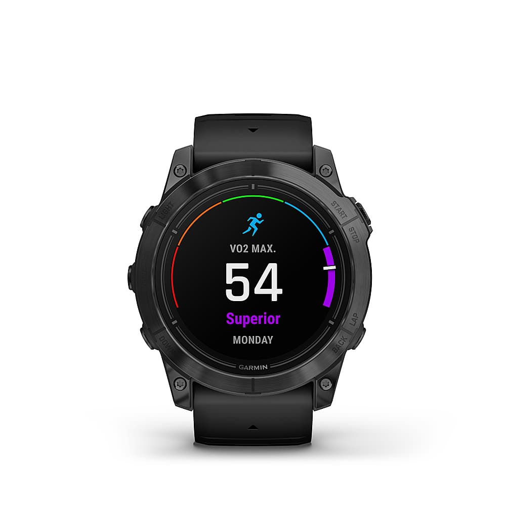 Left. Garmin - epix Pro (Gen 2) Standard Edition 51mm Fiber-Reinforced Polymer - Slate Gray with Black Band.