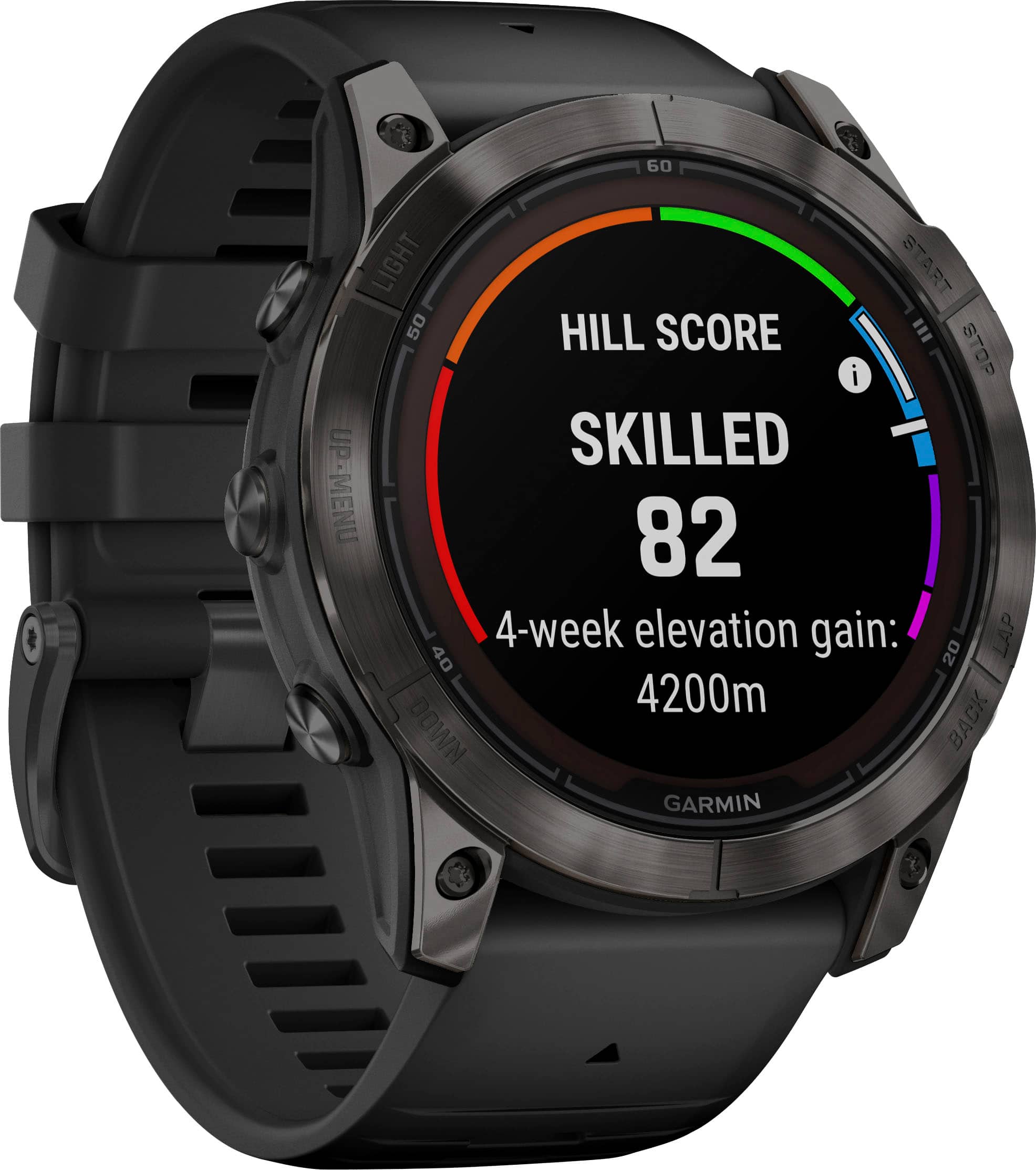 Angle. Garmin - fenix 7X Pro Sapphire Solar GPS Smartwatch 51 mm Fiber-reinforced polymer - Carbon Gray DLC Titanium.