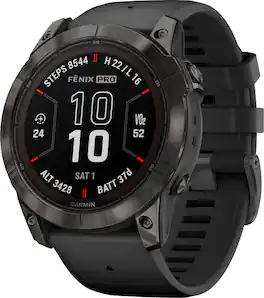 Garmin - fenix 7X Pro Sapphire Solar GPS Smartwatch 51 mm Fiber-reinforced polymer - Carbon Gray DLC Titanium - (2023)