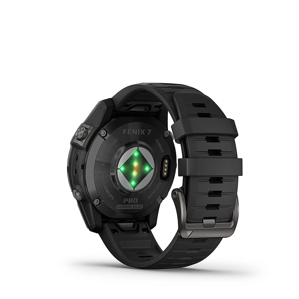 Back. Garmin - fenix 7 Pro Sapphire Solar GPS Smartwatch 47 mm Fiber-reinforced polymer - Carbon Gray DLC Titanium.