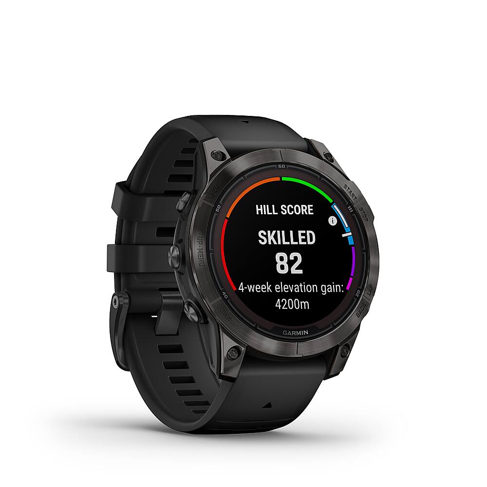 Angle. Garmin - fenix 7 Pro Sapphire Solar GPS Smartwatch 47 mm Fiber-reinforced polymer - Carbon Gray DLC Titanium.