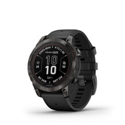 Garmin - fenix 7 Pro Sapphire Solar GPS Smartwatch 47 mm Fiber-reinforced polymer - Carbon Gray DLC Titanium - Front_Zoom