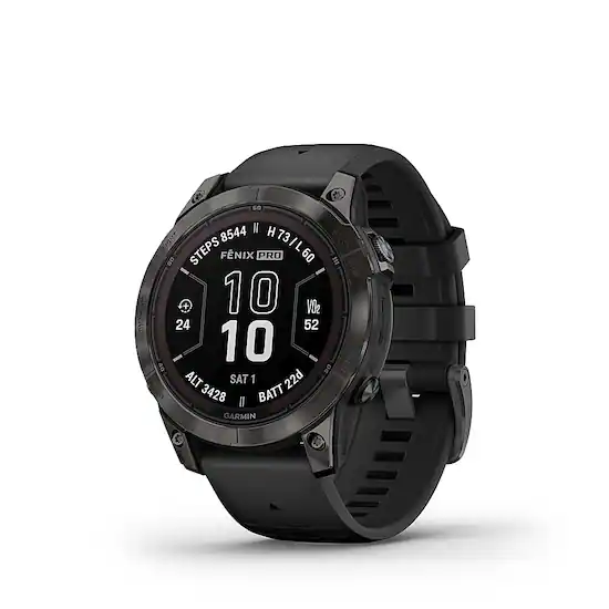 Garmin fenix 7 Pro Sapphire Solar GPS Smartwatch 47 mm Fiber reinforced polymer Carbon Gray DLC Titanium 010 02777 10 Best Buy