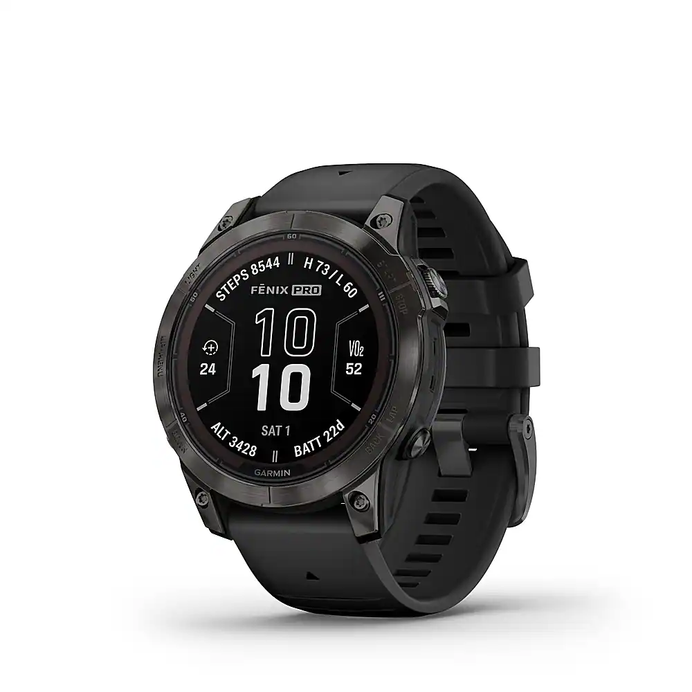 Garmin - fenix 7 Pro Sapphire Solar GPS Smartwatch 47 mm Fiber-reinforced polymer - Carbon Gray DLC Titanium - (2023)