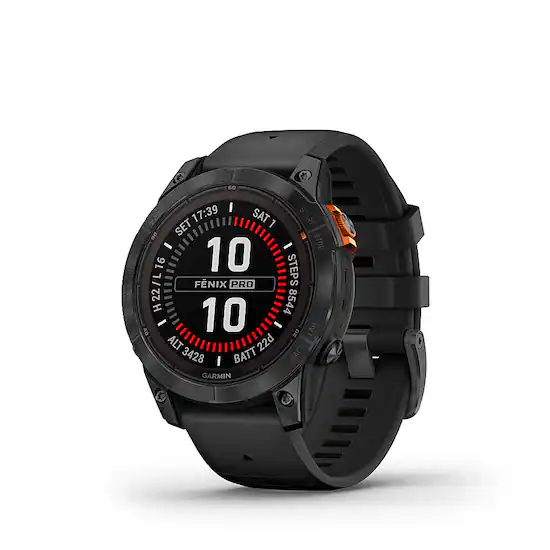 Garmin fenix 7 Pro Solar GPS Smartwatch 47 mm Fiber reinforced polymer Slate Gray 010 02777 00 Best Buy
