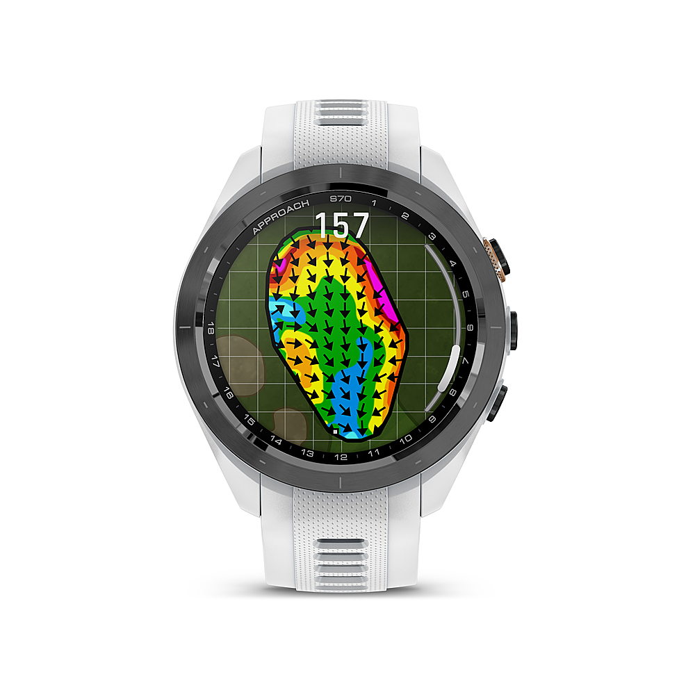 verden utilgivelig Meget rart godt Garmin Approach S70 GPS Smartwatch 42mm Ceramic Black Ceramic Bezel with  White Silicone Band 010-02746-00 - Best Buy