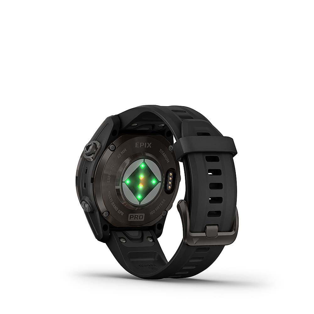 Back. Garmin - epix Pro (Gen 2) Sapphire Edition 42mm Fiber-Reinforced Polymer - Carbon Gray DLC Titanium with Black Band.