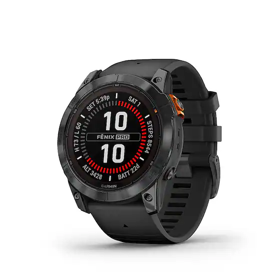 Garmin fenix 7X Pro Solar GPS Smartwatch 51 mm Fiber reinforced polymer Slate Gray 010 02778 00 Best Buy