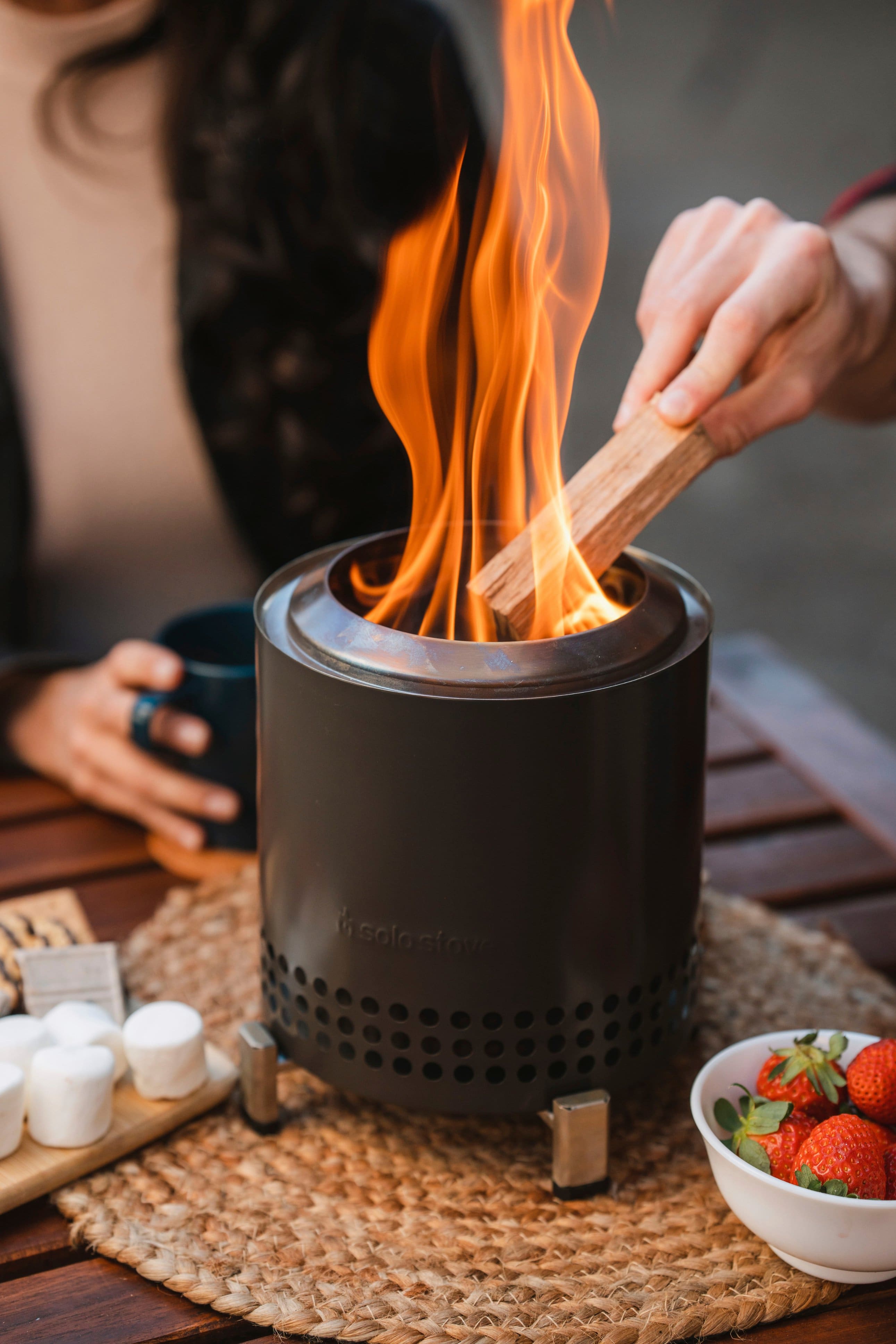 The text on the image reads "6 solo stove."