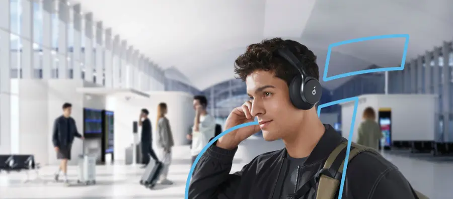 Alt View 25. Soundcore - by Anker Space One True Wireless Noise Cancelling Over-the-Ear Headphones - Black.
