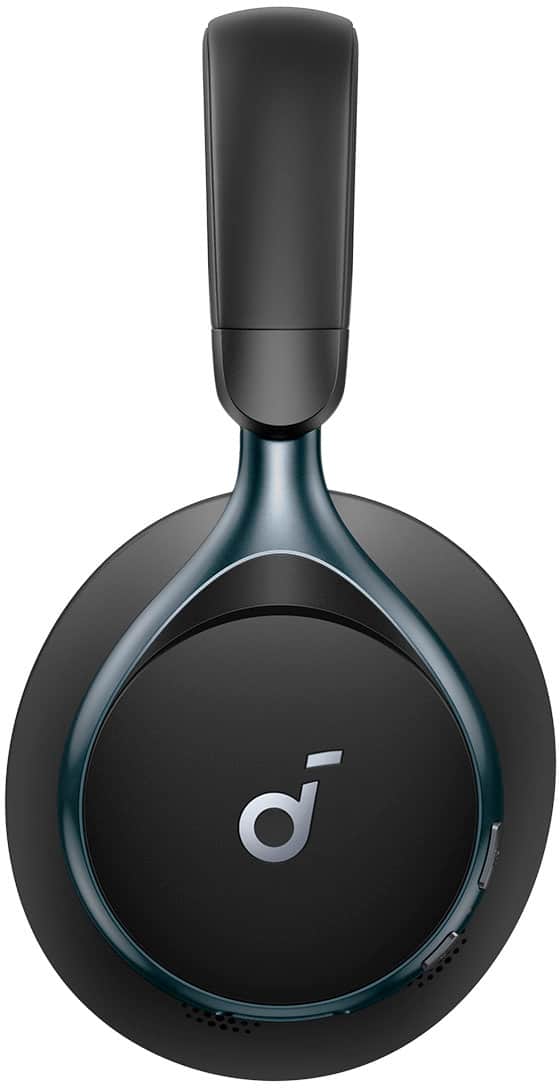 Left. Soundcore - by Anker Space One True Wireless Noise Cancelling Over-the-Ear Headphones - Black.