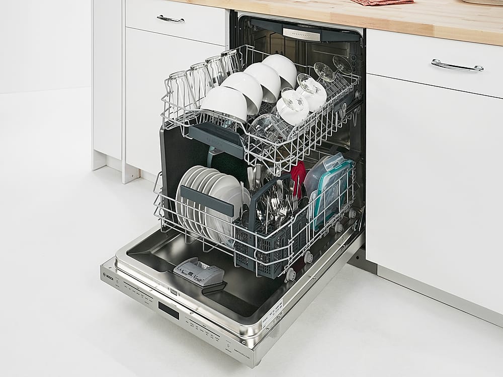 Alt View 11. Bosch - 800 Series 24” Top Control Smart Built-In Stainless Steel Tub Dishwasher with Flexible 3rd Rack - Stainless Steel.