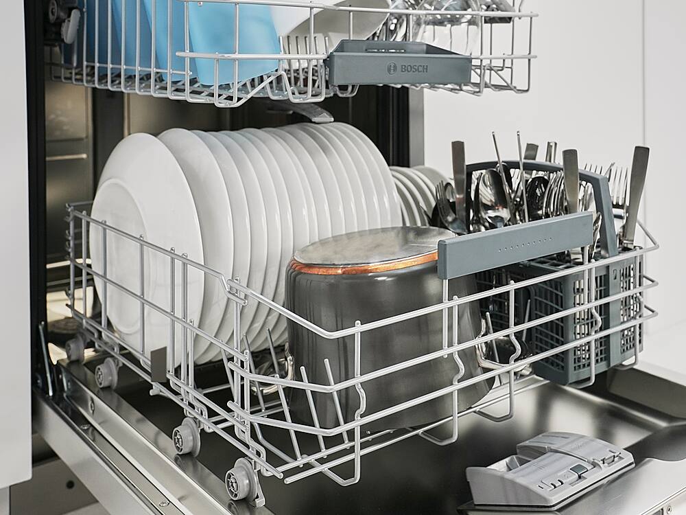 Alt View 19. Bosch - 800 Series 24” Top Control Smart Built-In Stainless Steel Tub Dishwasher with Flexible 3rd Rack - Stainless Steel.